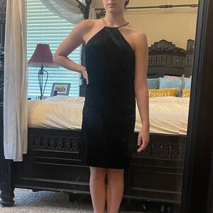 Alex Marie Sleek Black Halter Dress